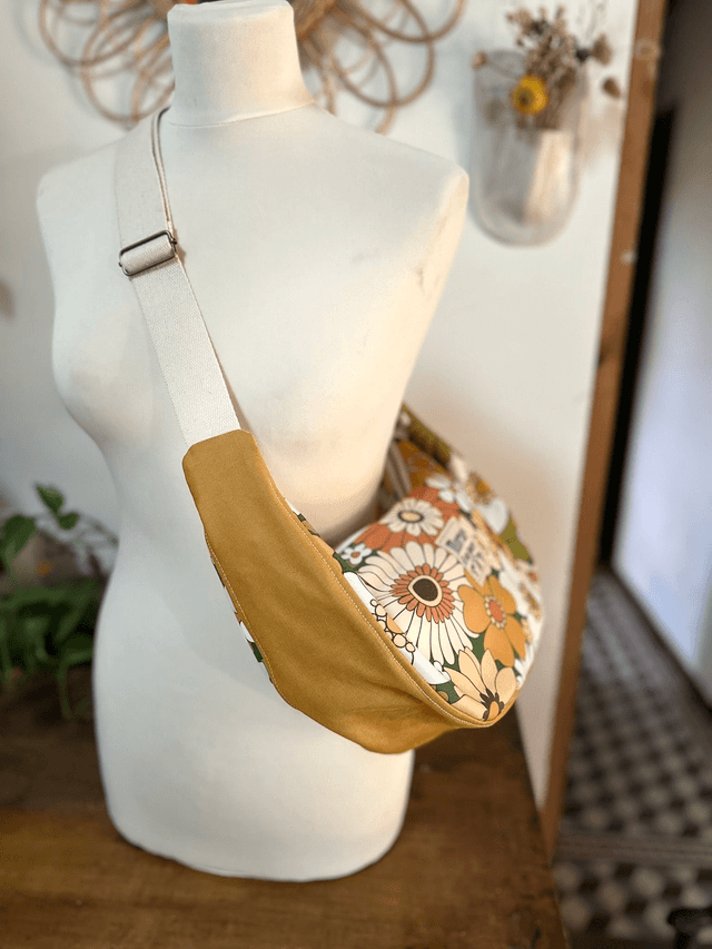 sac banoulière retro caravane moutarde vert 