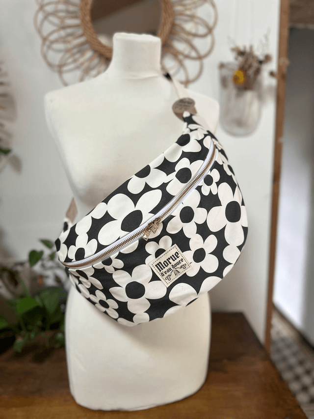 sac banane XXL flower B/W