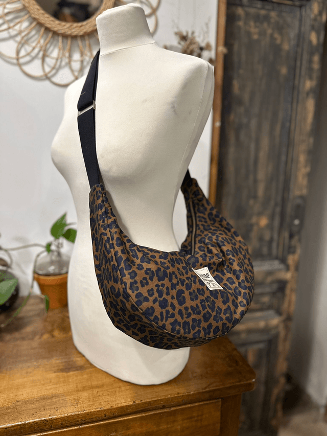 sac banoulière léopard noir 