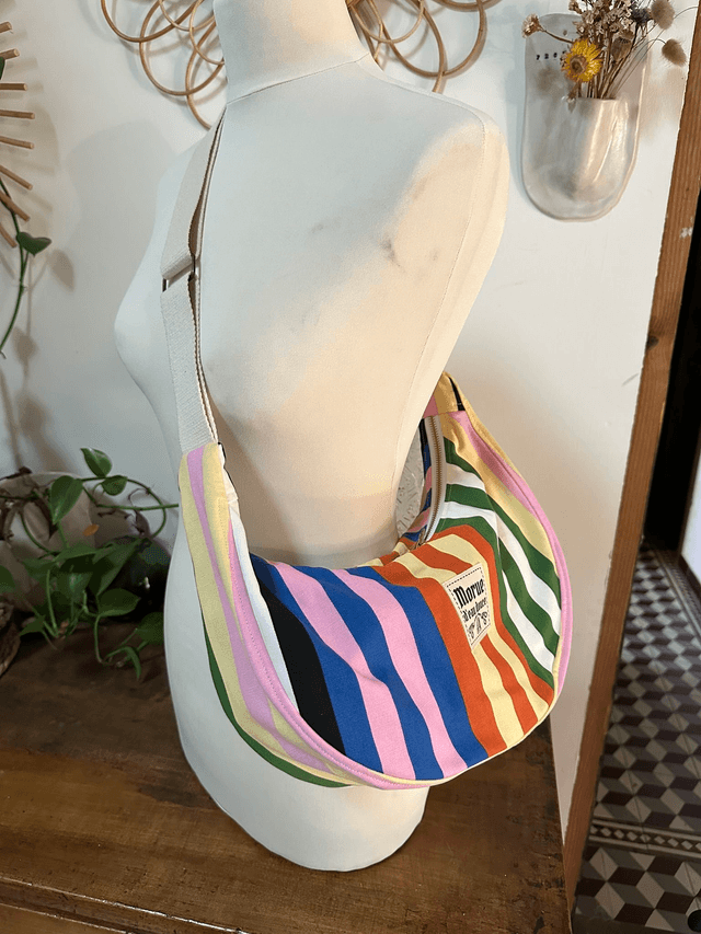 sac banoulière rayure fini multi