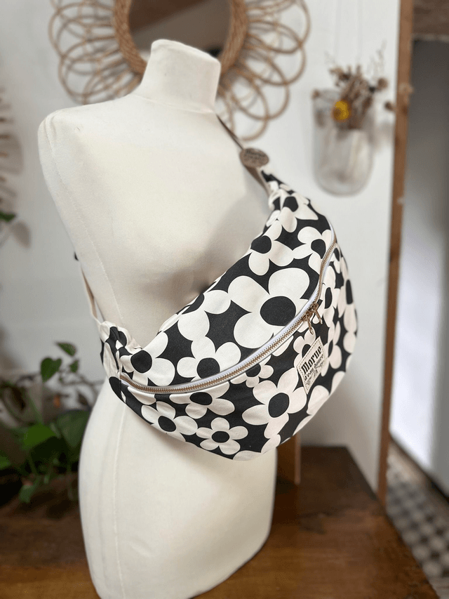 sac banane XXL flower B/W
