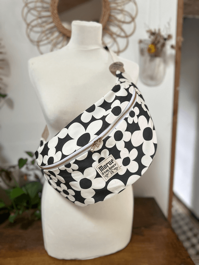 sac banane XXL flower B/W