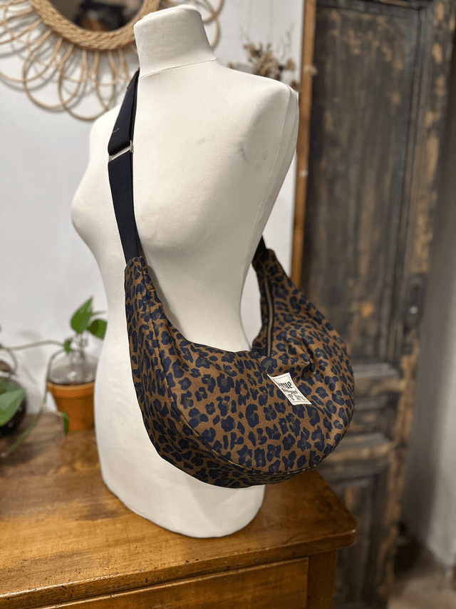 sac banoulière léopard noir 
