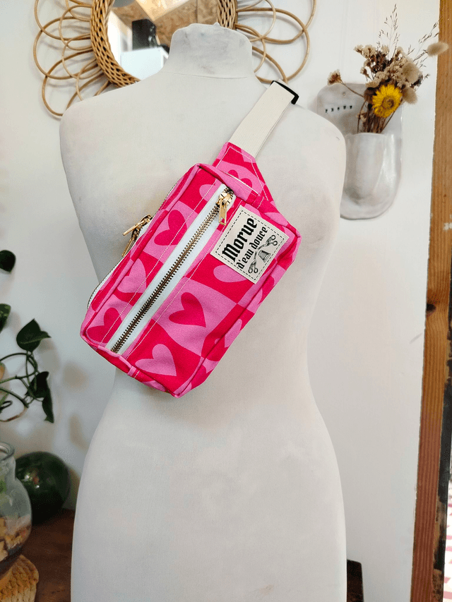 Sac Banane Coeur Rose Pop